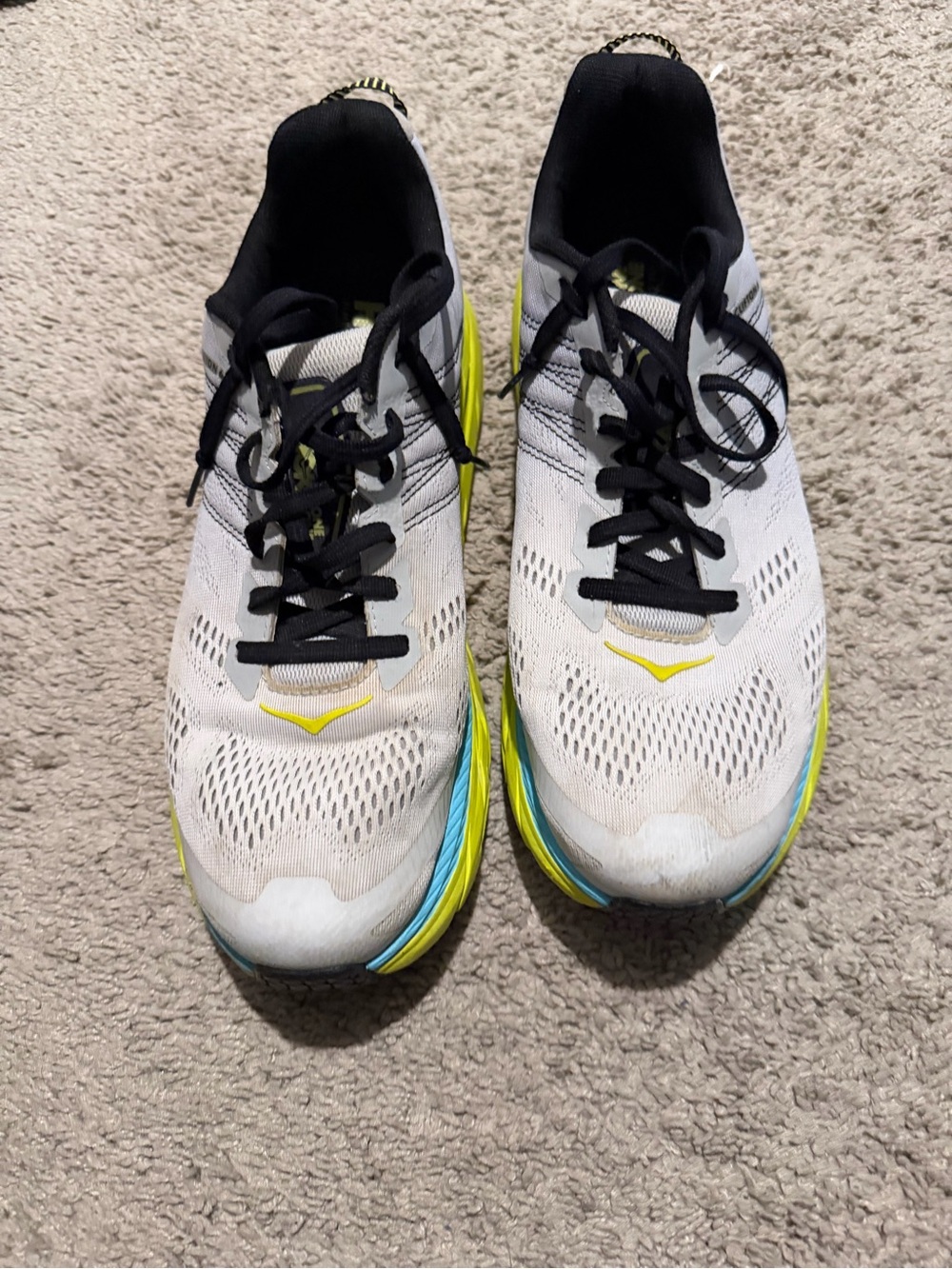 Hoka One One White Black Neon Yellow Men's Running Shoes